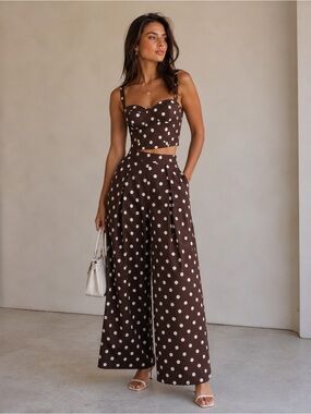 COMMENSE Polka Dot Cami Top & Pant Set